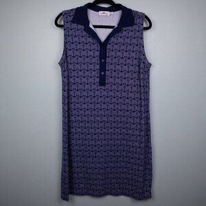 Vineyard Vines navy anchor print sleeveless shirt dress-M